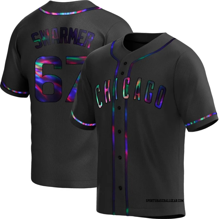 Matt Swarmer Men's Chicago Cubs Black Holographic Replica Alternate Jersey