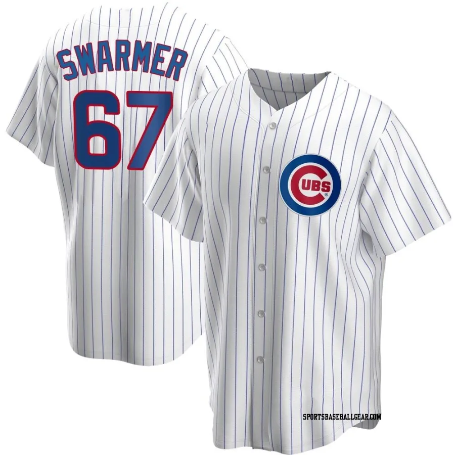 Matt Swarmer Men's Chicago Cubs White Replica Home Jersey