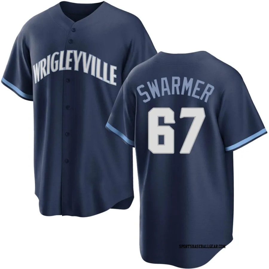 Matt Swarmer Youth Chicago Cubs Navy Replica 2021 City Connect Jersey