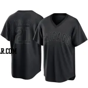 Matt Thaiss Men's Chicago Cubs Black Replica Pitch Fashion Jersey