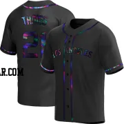 Matt Thaiss Men's Los Angeles Angels Black Holographic Replica Alternate Jersey