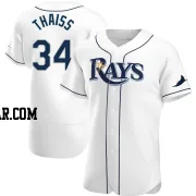 Matt Thaiss Men's Tampa Bay Rays White Authentic Home Jersey