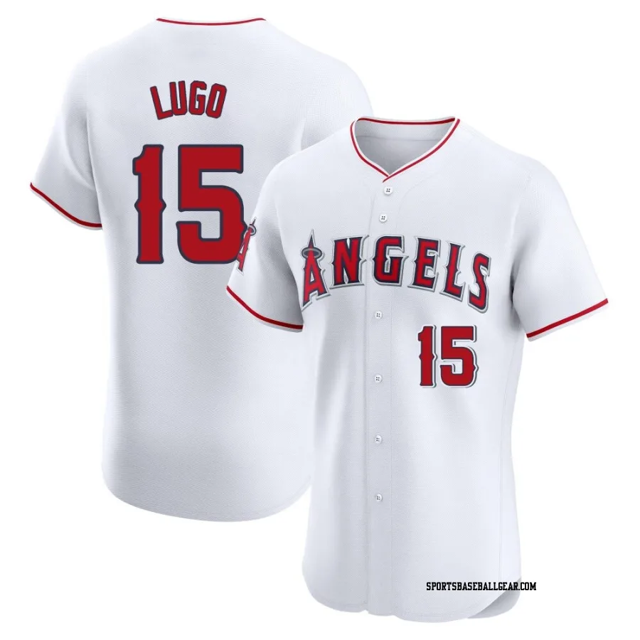Matthew Lugo Men's Los Angeles Angels White Elite Home Jersey