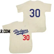 Maury Wills Men's Los Angeles Dodgers Cream Authentic 1955 Throwback Jersey
