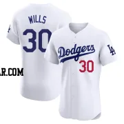 Maury Wills Men's Los Angeles Dodgers White Elite Home Jersey