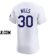 Maury Wills Men's Los Angeles Dodgers White Elite Home Jersey