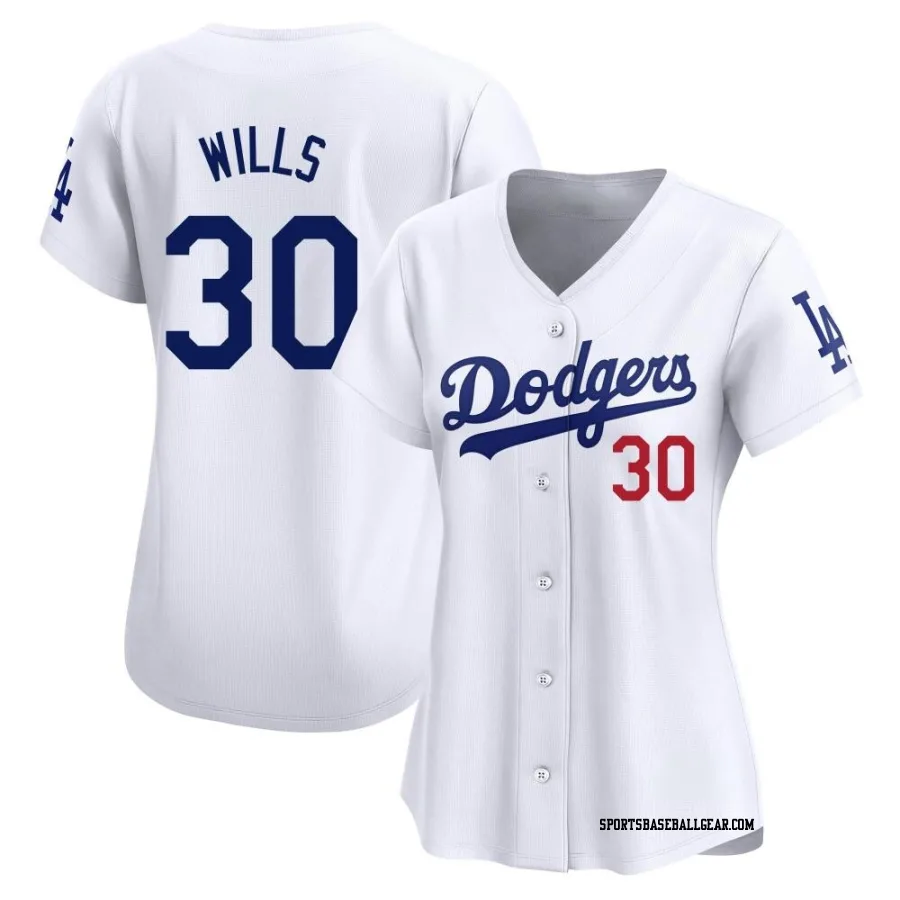 Maury Wills Women's Los Angeles Dodgers White Limited Home Jersey