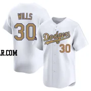 Maury Wills Youth Los Angeles Dodgers Gold Limited White 2025 Collection Jersey