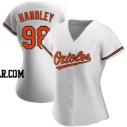 Maverick Handley Women's Baltimore Orioles White Authentic Home Jersey