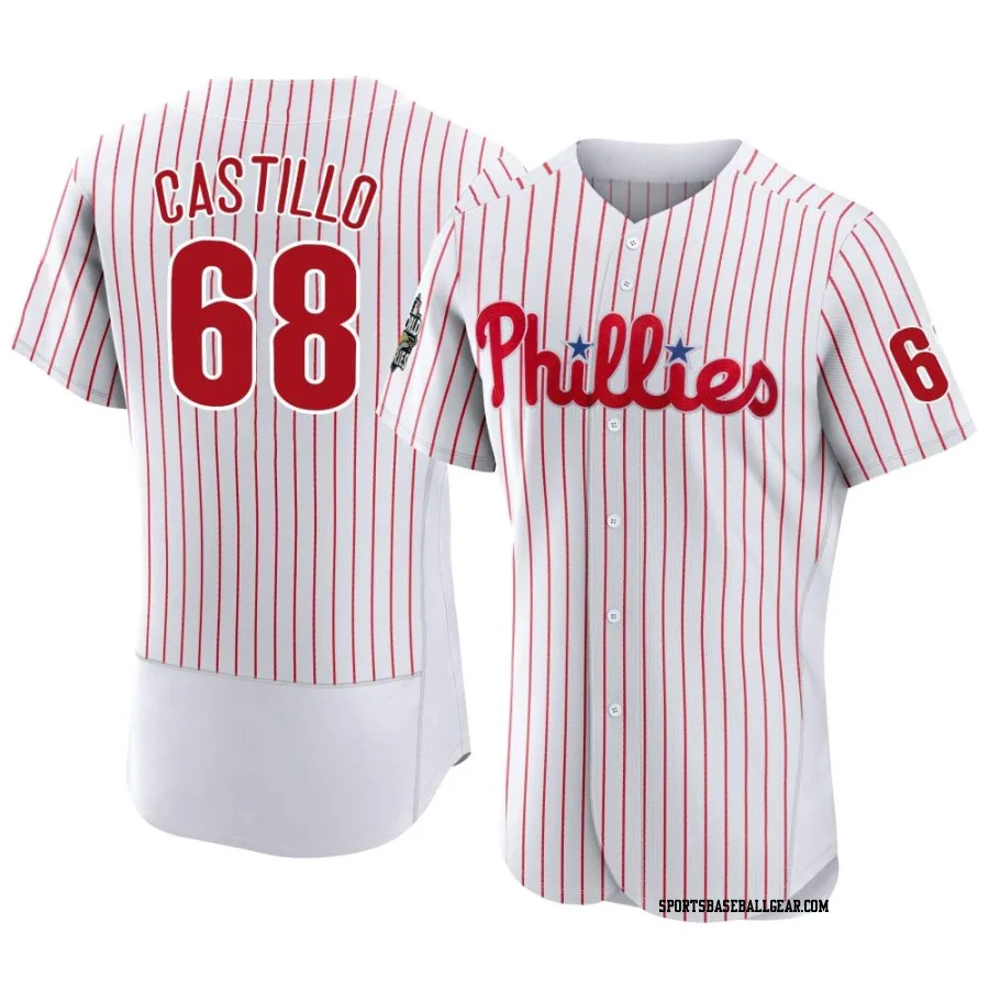 Max Castillo Men's Philadelphia Phillies White Authentic 2022 World Series Home Jersey