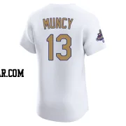 Max Muncy Men's Los Angeles Dodgers Gold Elite White 2025 Collection Jersey