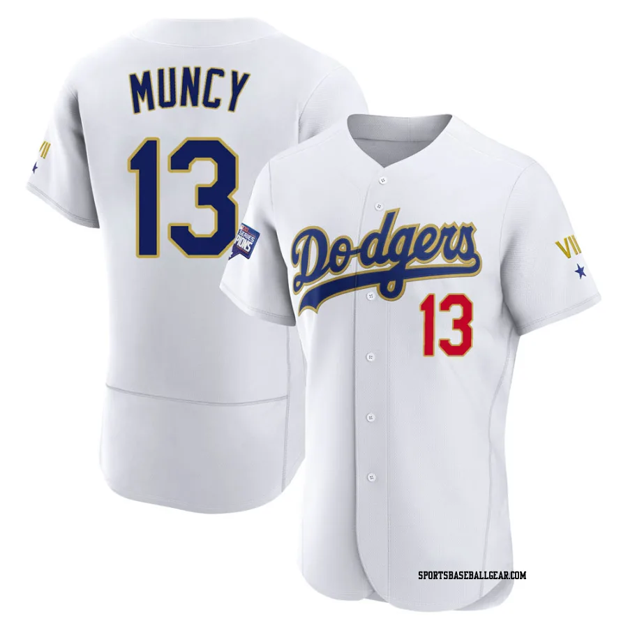 Max Muncy Men's Los Angeles Dodgers White/Gold Authentic 2021 Gold Program Player Jersey