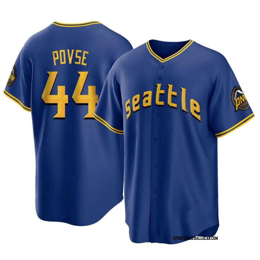Max Povse Men's Seattle Mariners Royal Replica 2023 City Connect Jersey