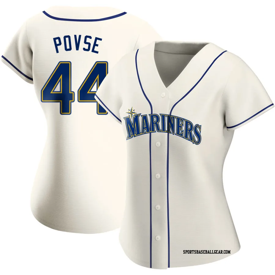 Max Povse Women's Seattle Mariners Cream Authentic Alternate Jersey