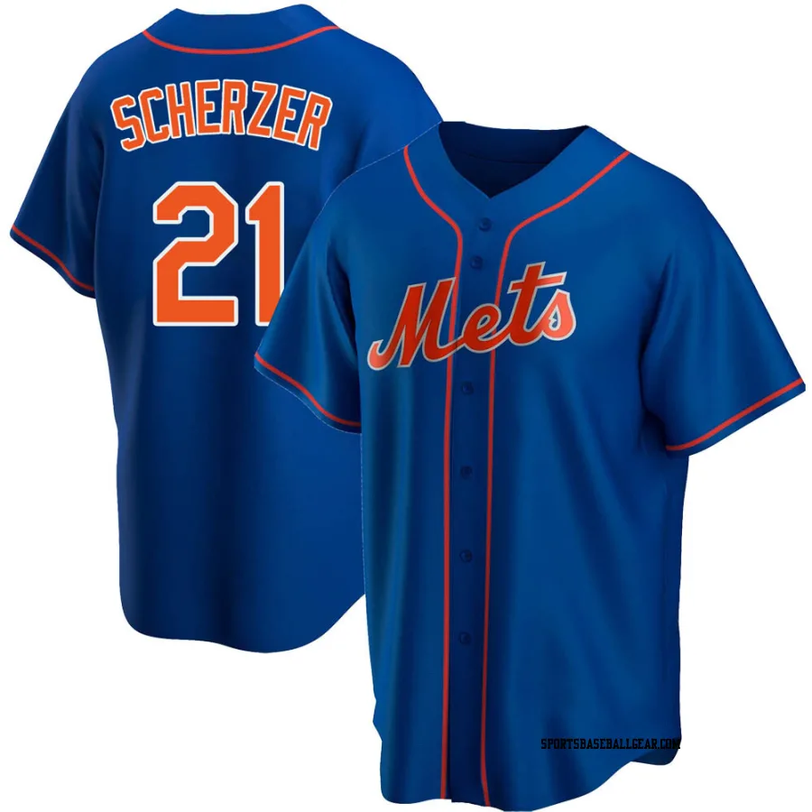 Max Scherzer Men's New York Mets Royal Replica Alternate Jersey