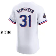 Max Scherzer Men's Texas Rangers Gold Elite White 2024 Collection Jersey
