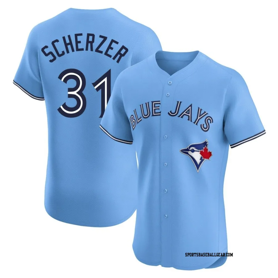 Max Scherzer Men's Toronto Blue Jays Blue Elite Powder Alternate Jersey