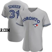Max Scherzer Men's Toronto Blue Jays Gray Authentic Road Jersey