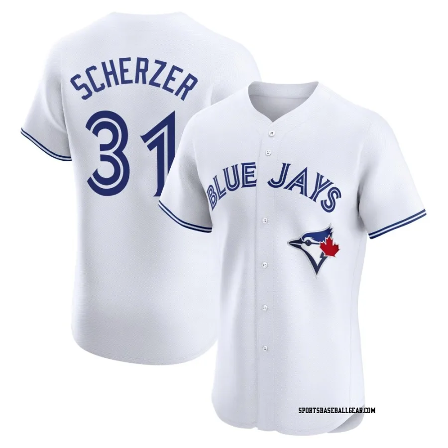 Max Scherzer Men's Toronto Blue Jays White Elite Home Jersey
