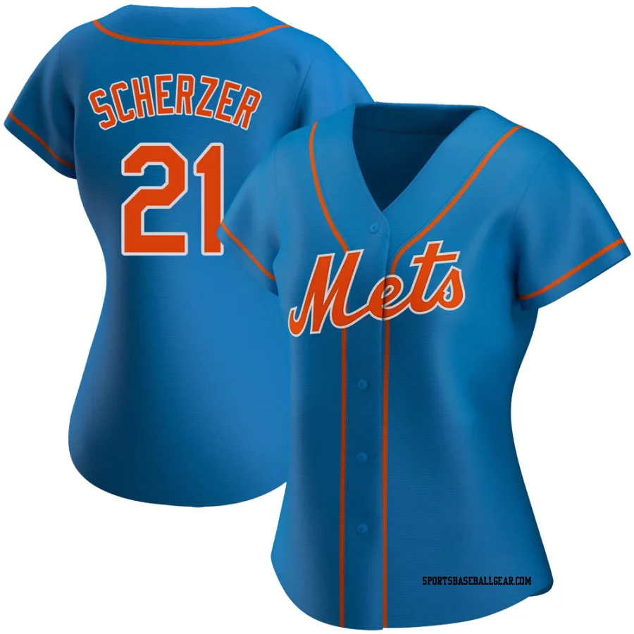 Max Scherzer Women's New York Mets Royal Authentic Alternate Jersey