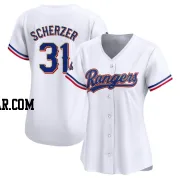 Max Scherzer Women's Texas Rangers Gold Limited White 2024 Collection Jersey