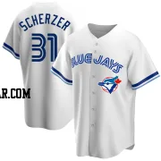 Max Scherzer Youth Toronto Blue Jays White Replica Home Cooperstown Collection Jersey
