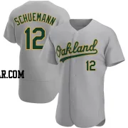 Max Schuemann Men's Oakland Athletics Gray Authentic Road Jersey