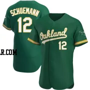 Max Schuemann Men's Oakland Athletics Green Authentic Kelly Alternate Jersey