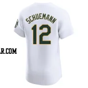 Max Schuemann Men's Oakland Athletics White Elite Home Jersey