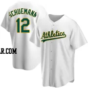 Max Schuemann Men's Oakland Athletics White Replica Home Jersey