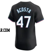 Maximo Acosta Men's Miami Marlins Black Elite Alternate Vapor Premier Jersey