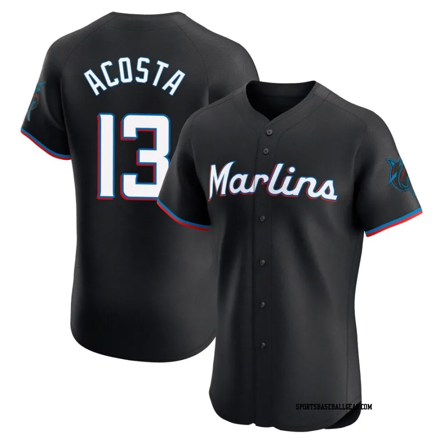 Maximo Acosta Men's Miami Marlins Black Elite Alternate Vapor Premier Jersey
