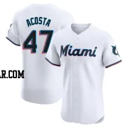 Maximo Acosta Men's Miami Marlins White Elite Home Jersey