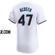 Maximo Acosta Men's Miami Marlins White Elite Home Jersey