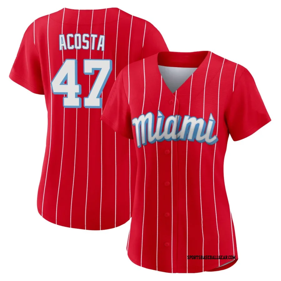 Maximo Acosta Women's Miami Marlins Red Replica 2021 City Connect Jersey