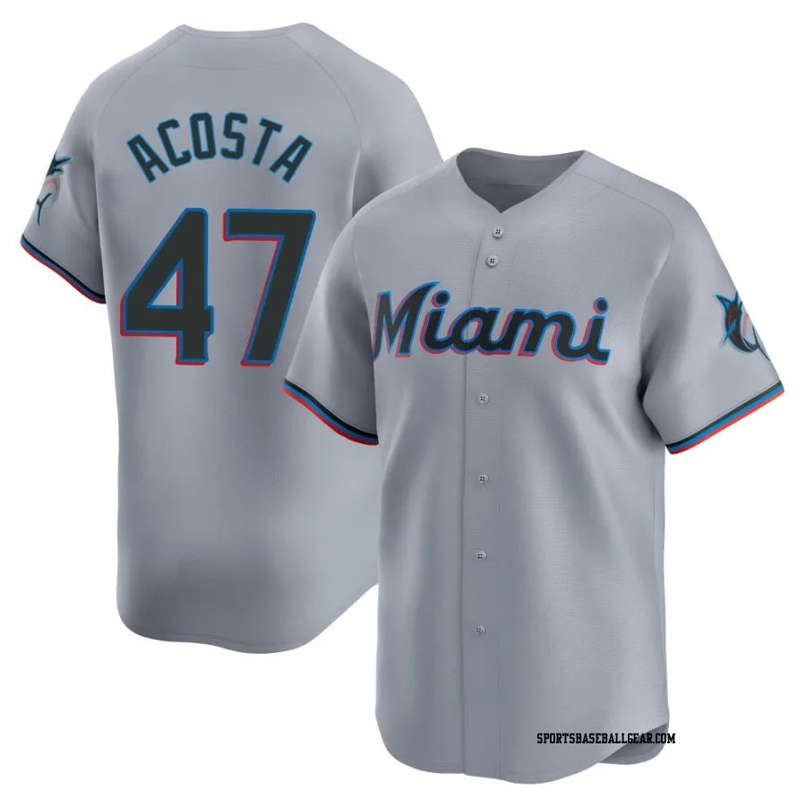 Maximo Acosta Youth Miami Marlins Gray Limited Road Jersey
