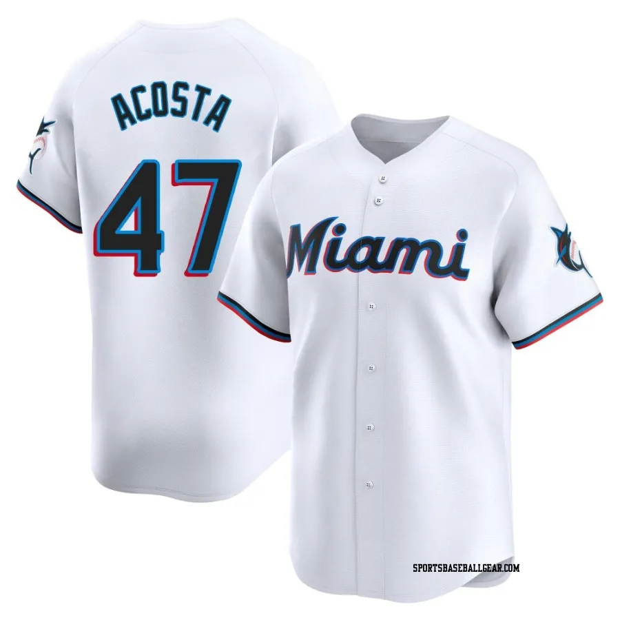 Maximo Acosta Youth Miami Marlins White Limited Home Jersey