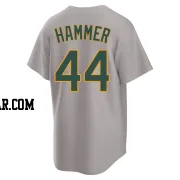 Mc Hammer Men's Oakland Athletics Gray Replica Away 2.0 Jersey