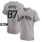 McKinley Moore Men's New York Yankees Gray Elite Road Jersey