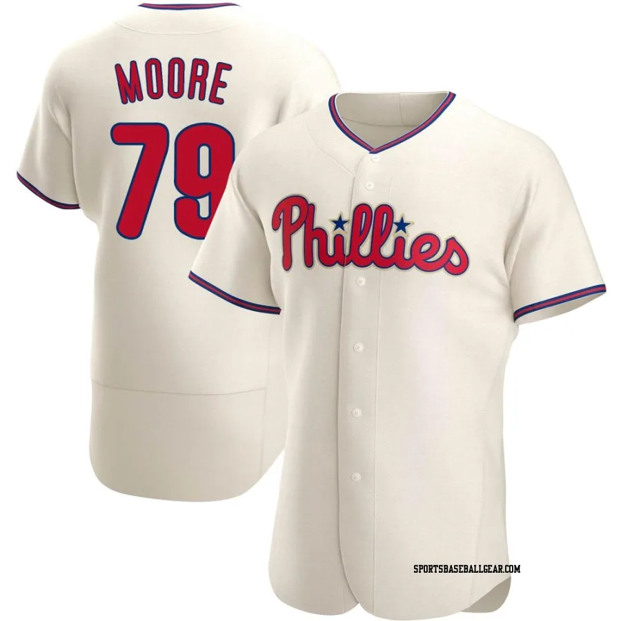 McKinley Moore Men's Philadelphia Phillies Cream Authentic Alternate Jersey