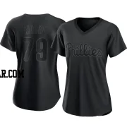 McKinley Moore Women's Philadelphia Phillies Black Authentic Pitch Fashion Jersey