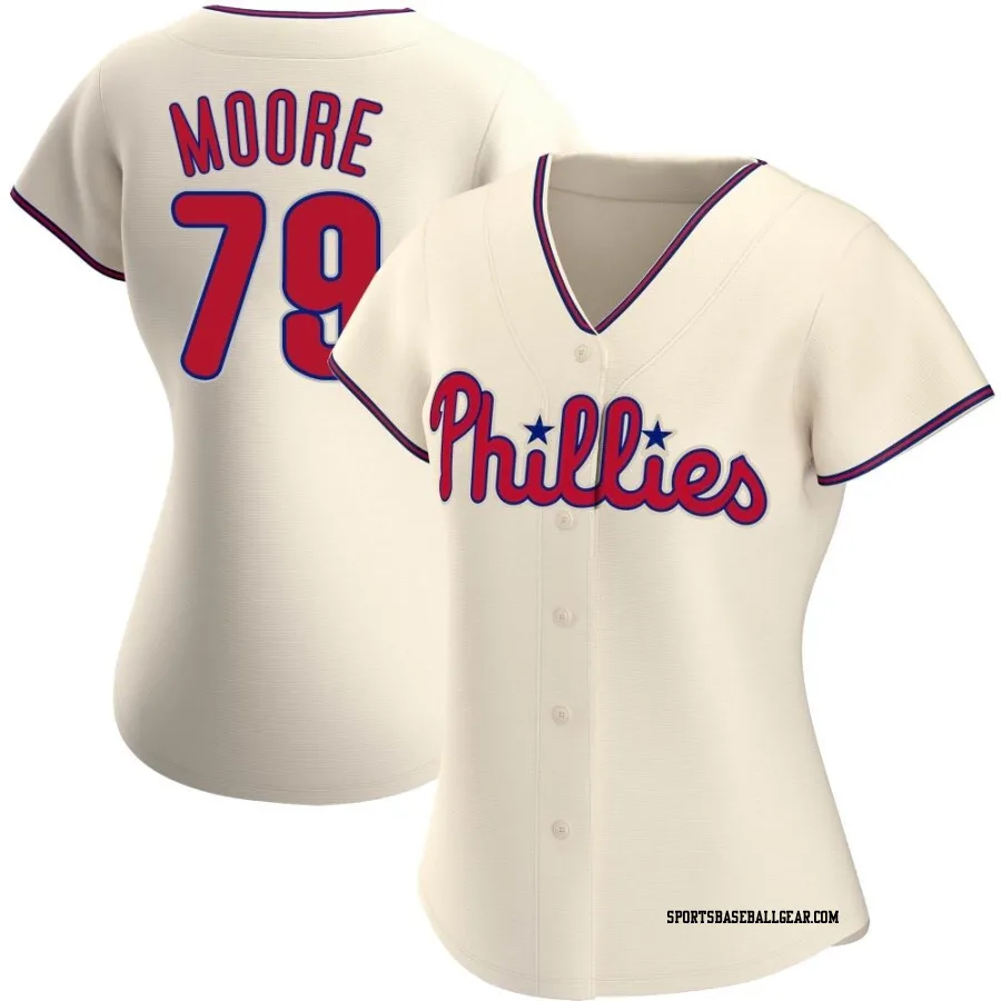 McKinley Moore Women's Philadelphia Phillies Cream Replica Alternate Jersey