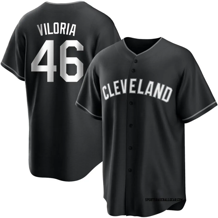 Meibrys Viloria Men's Cleveland Guardians Black/White Replica Jersey