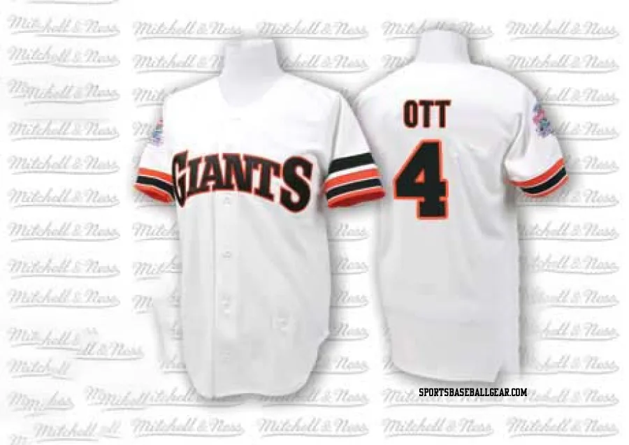 Mel Ott Men's San Francisco Giants White Authentic Throwback Jersey