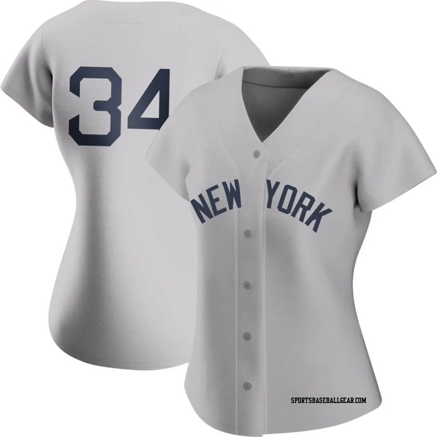 Mel Stottlemyre Women's New York Yankees Gray Replica 2021 Field of Dreams Jersey