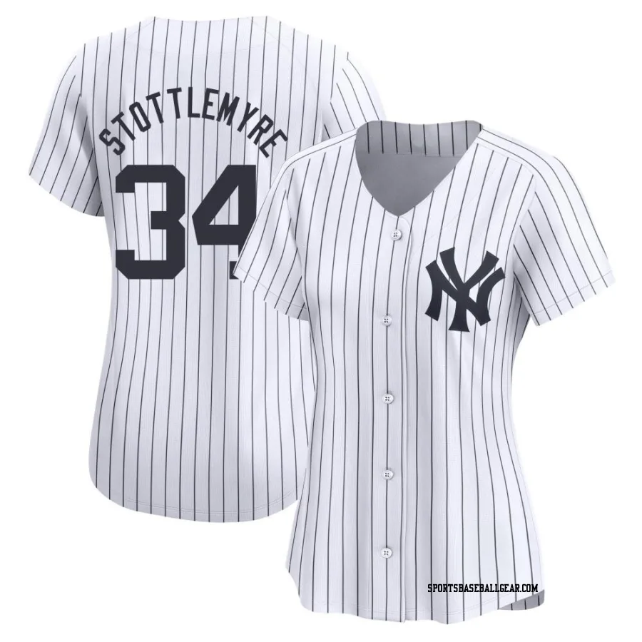 Mel Stottlemyre Women's New York Yankees White Limited Yankee Home Jersey
