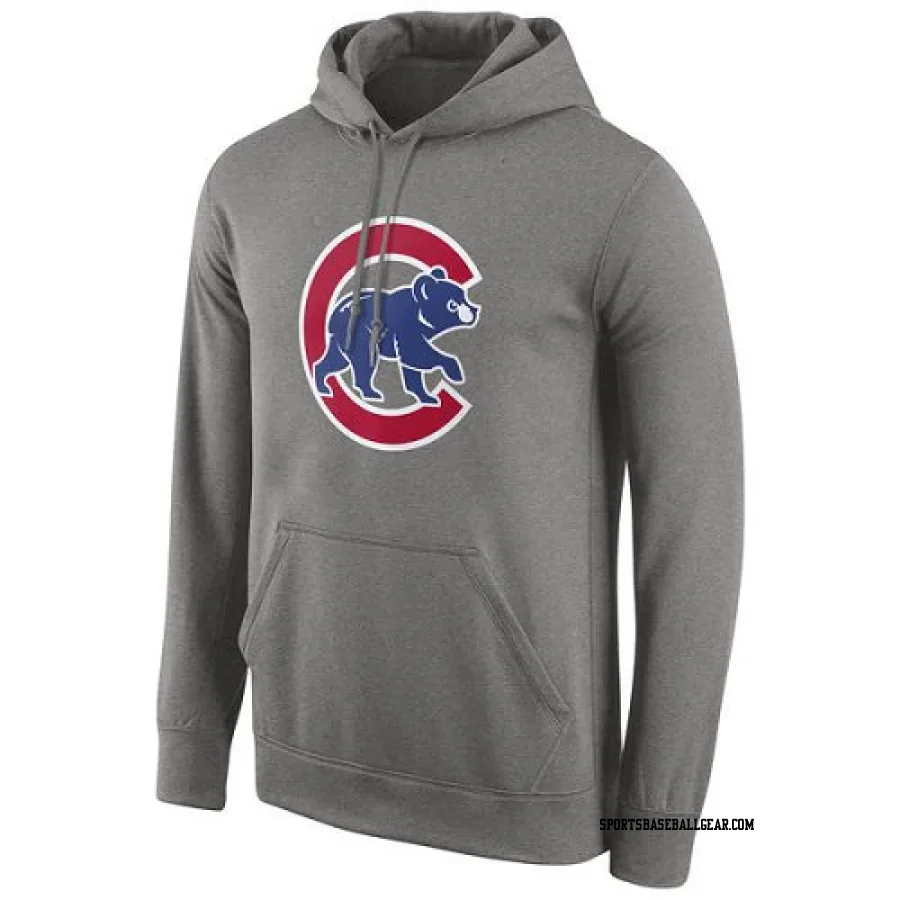 Men's Chicago Cubs Gray Logo Performance Pullover Hoodie -