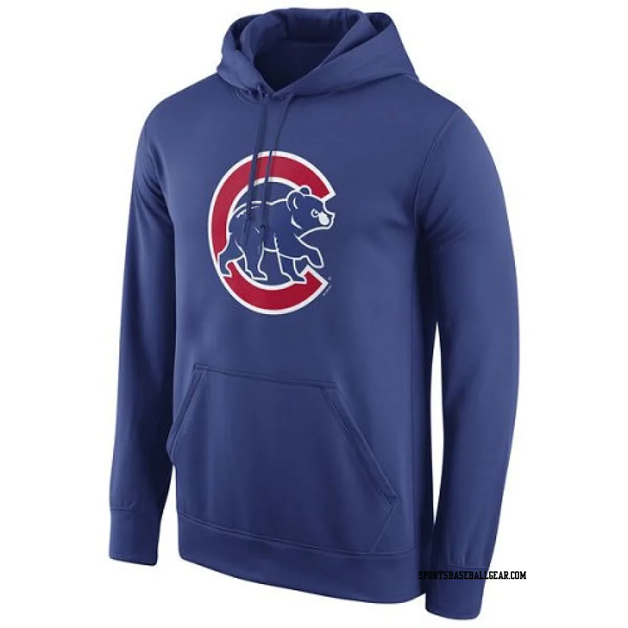 Men's Chicago Cubs Royal Logo Performance Pullover Hoodie -