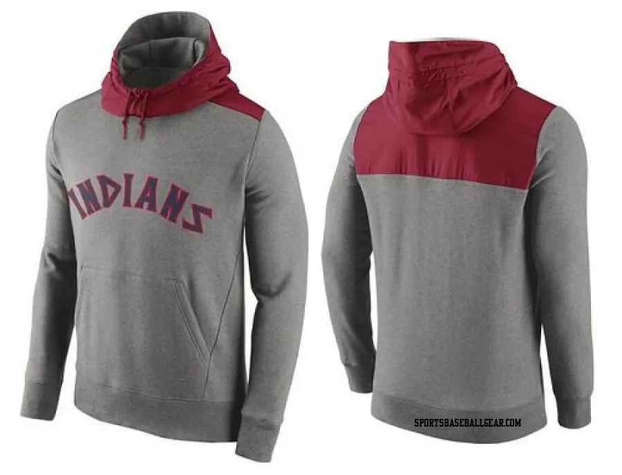 Men's Cleveland Guardians Gray Cooperstown Collection Hybrid Pullover Hoodie