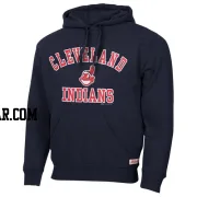 Men's Cleveland Guardians Navy Blue Stitches Fastball Fleece Pullover Hoodie -